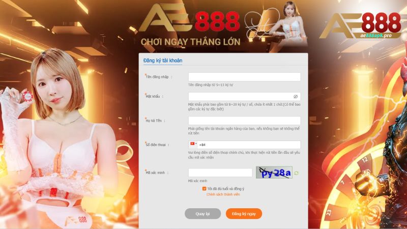 Hướng Dẫn Đăng Ký Tài Khoản AE888