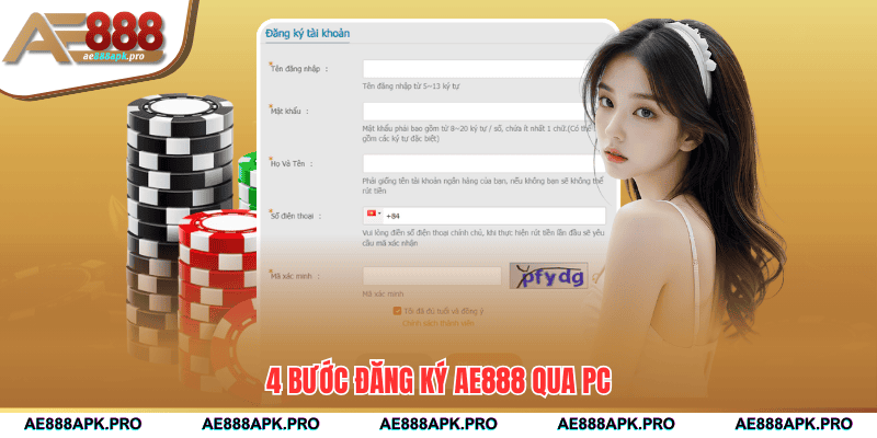4 bước đăng ký AE888 qua PC