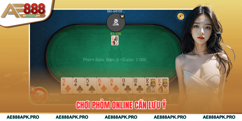 Chơi phỏm online cần lưu ý